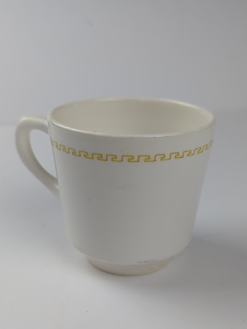 JACKSON Jac-Alume China Coffee Tea Cup with Gold Greek Key Accent